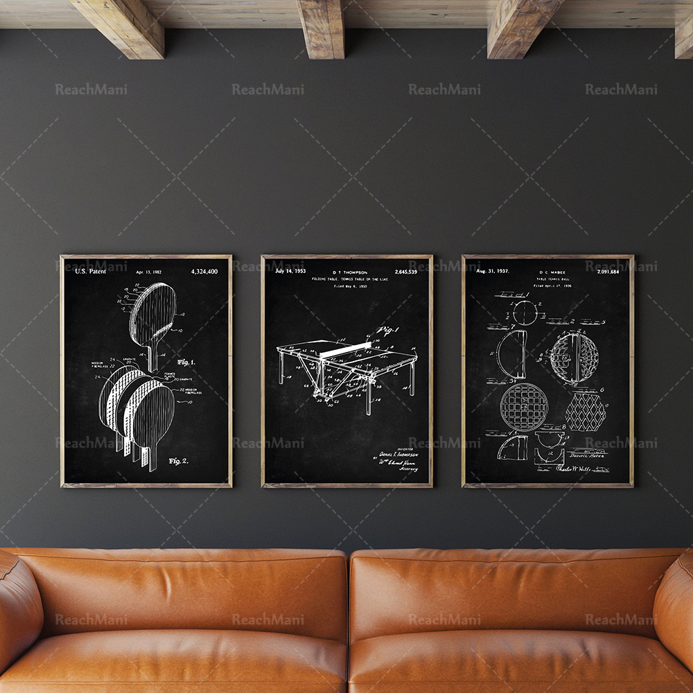 Table Tennis Dimension - Table Tennis Patent Set of 3,