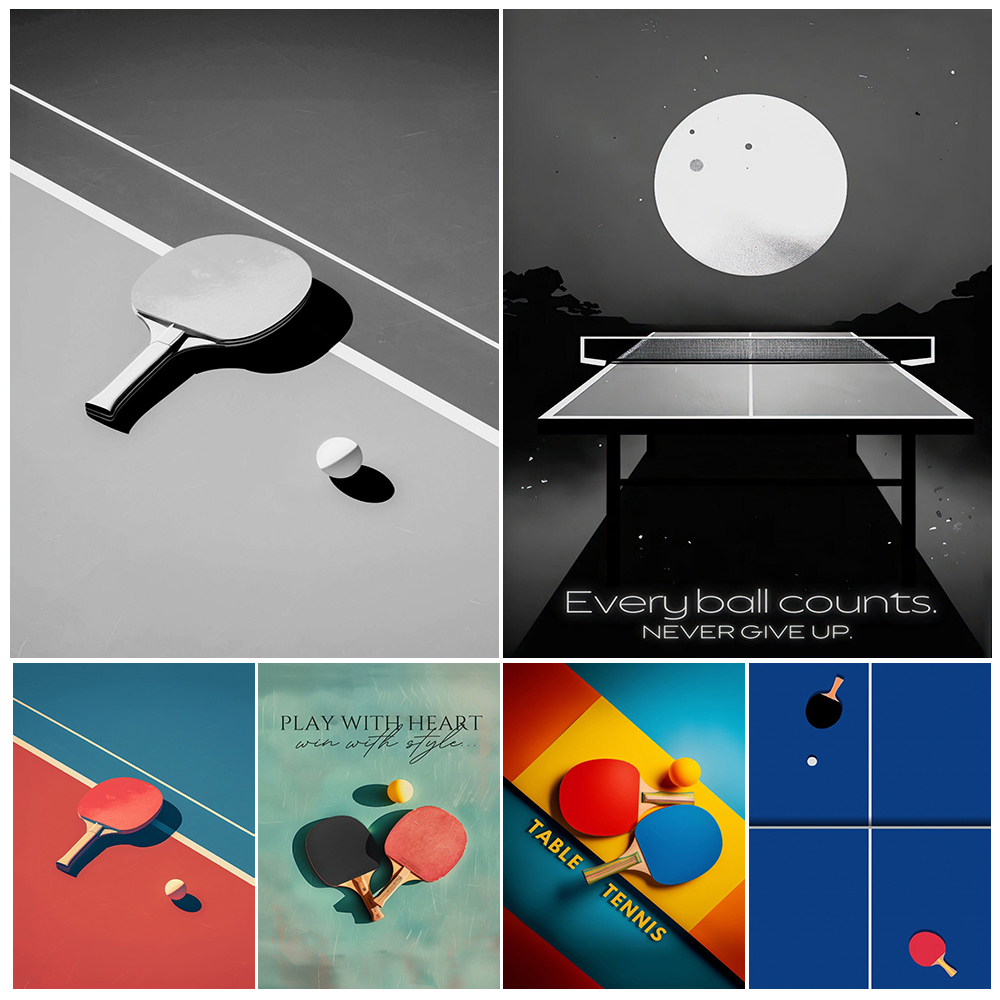 Table Tennis Dimension - Minimalistic Table Tennis Wall Art Canvas