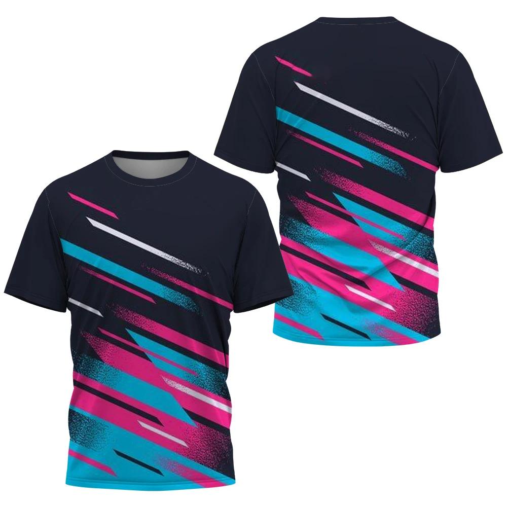 Table Tennis Training China - Fashion Gradient Stripe Print T Shirt